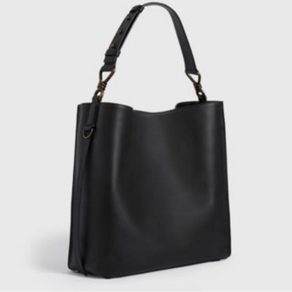 All Saints Nina Studded North-South Leather Tote Bag * Rare!* - Picture 3 of 16